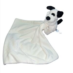 Jellycat Bashful Puppy Lovey Soother Security Blanket Black & Cream